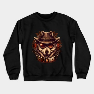 Retro logo with a Wolf Crewneck Sweatshirt